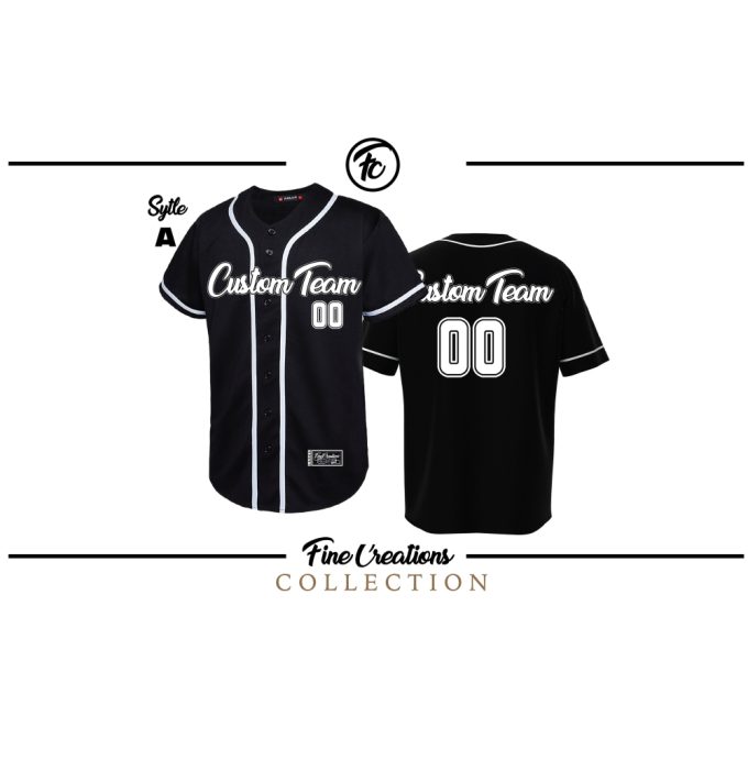 Custom Baseball Jersey, Black Baseball Jersey 3