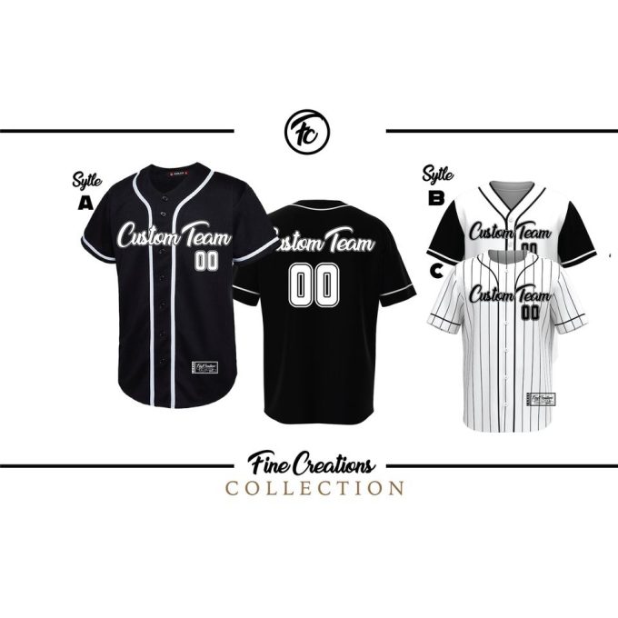 Custom Baseball Jersey, Black Baseball Jersey 5