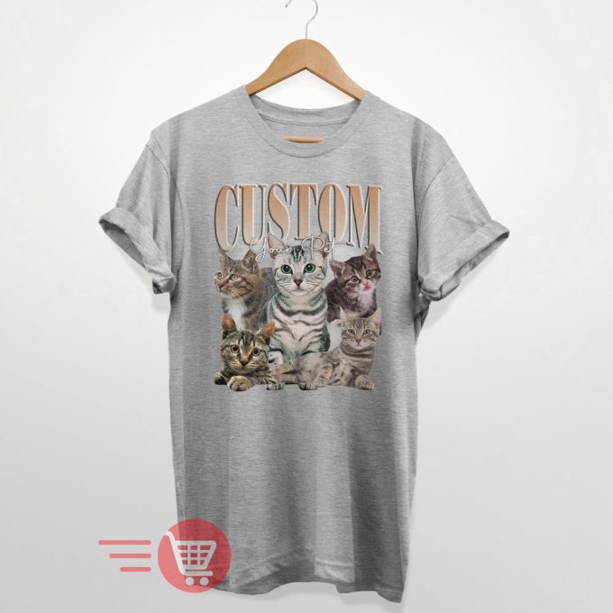 Custom Cat Lover Tee: Personalized Memorial Shirt With Your Own Photo Changeable Design 2