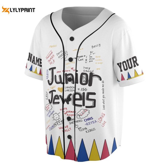 Custom Name And Number Junior Jewels Music Baseball Jersey 2