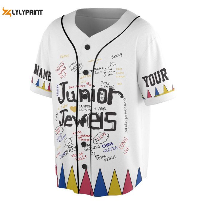 Custom Name And Number Junior Jewels Music Baseball Jersey, You Belong With Me Gift Merch 2