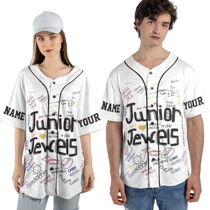 Custom Name And Number Junior Jewels Music Baseball Jersey, You Belong With Me Merch 4