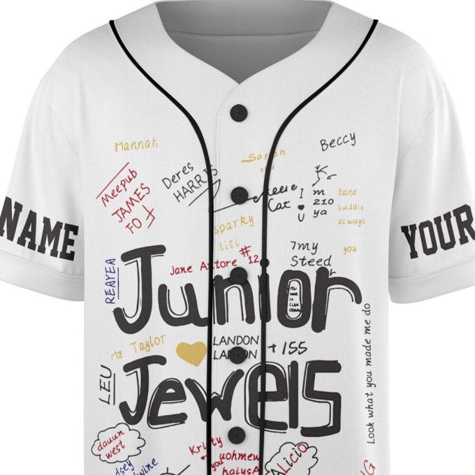 Custom Name And Number Junior Jewels Music Baseball Jersey, You Belong With Me Merch 6