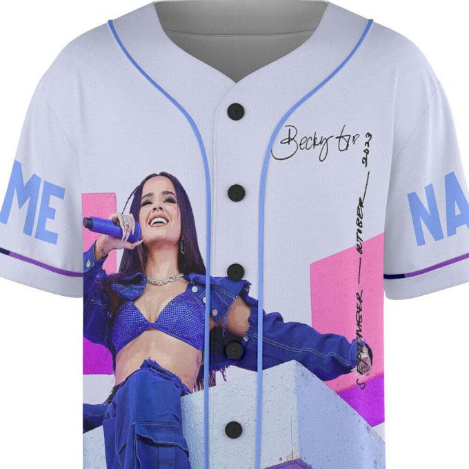 Custom Name Becky G 2023 Tour Baseball Jersey 6