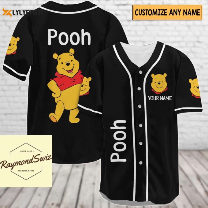 Custom Pooh Jersey Shirt, Pooh Baseball Shirt, Pooh Bear Jersey 2