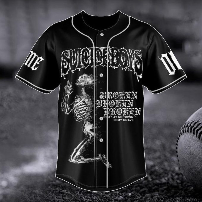 Customized Suicideboys Carrollton Baseball Jersey, Suicideboys Grey Day 2023 Baseball Jersey 3
