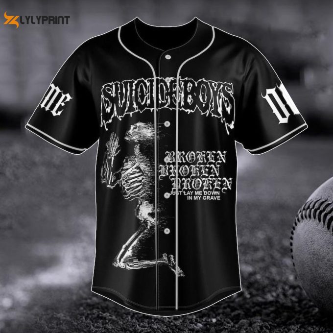 Customized Suicideboys Carrollton Baseball Jersey, Suicideboys Grey Day 2023 Baseball Jersey 1