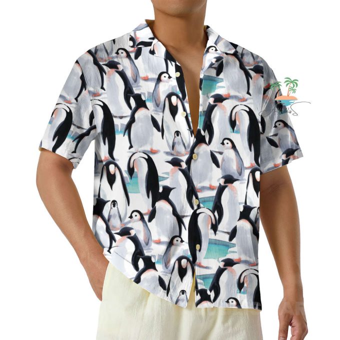 Cute Penguins Hawaiian Shirt, Ocean Animal Aloha Vacation Shirt 3