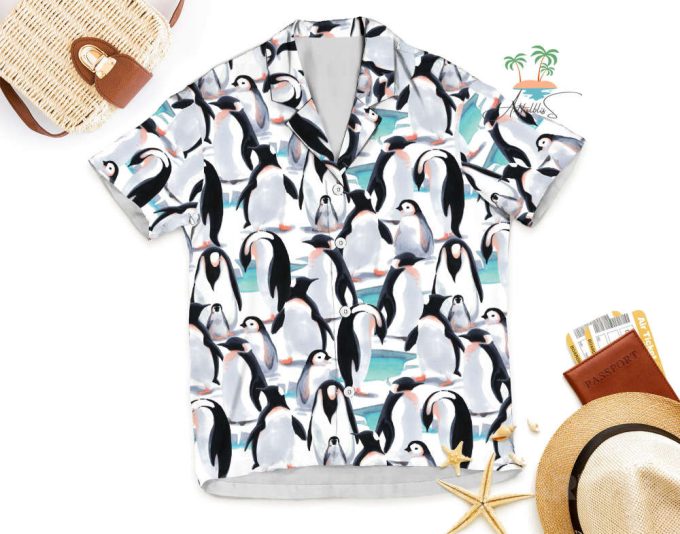 Cute Penguins Hawaiian Shirt, Ocean Animal Aloha Vacation Shirt 4