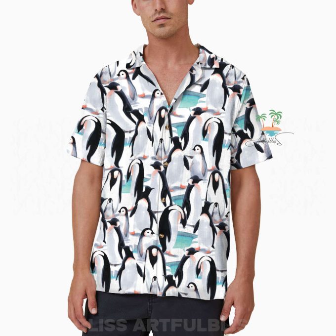 Cute Penguins Hawaiian Shirt, Ocean Animal Aloha Vacation Shirt 6