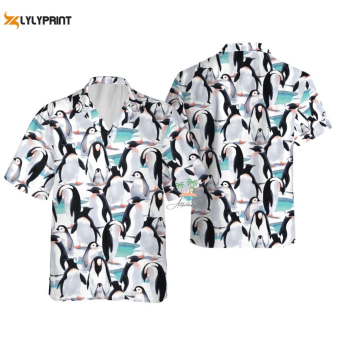 Cute Penguins Hawaiian Shirt, Ocean Animal Aloha Vacation Shirt 1