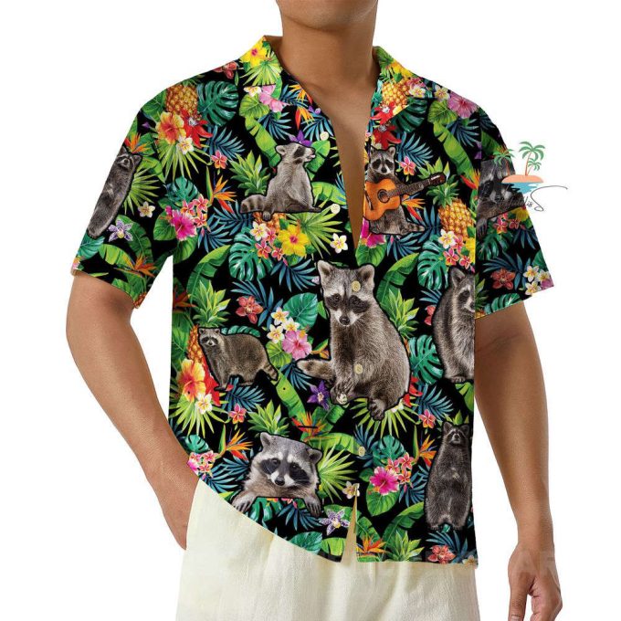 Cute Raccoon Jungle Hawaiian Shirt 4