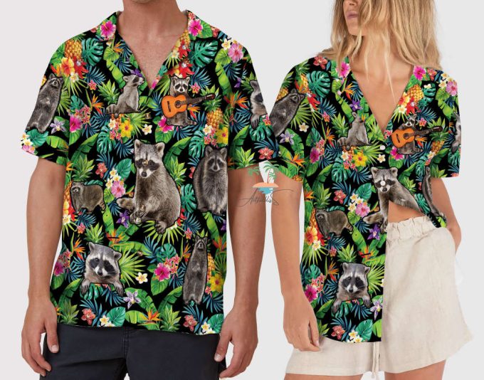 Cute Raccoon Jungle Hawaiian Shirt 5