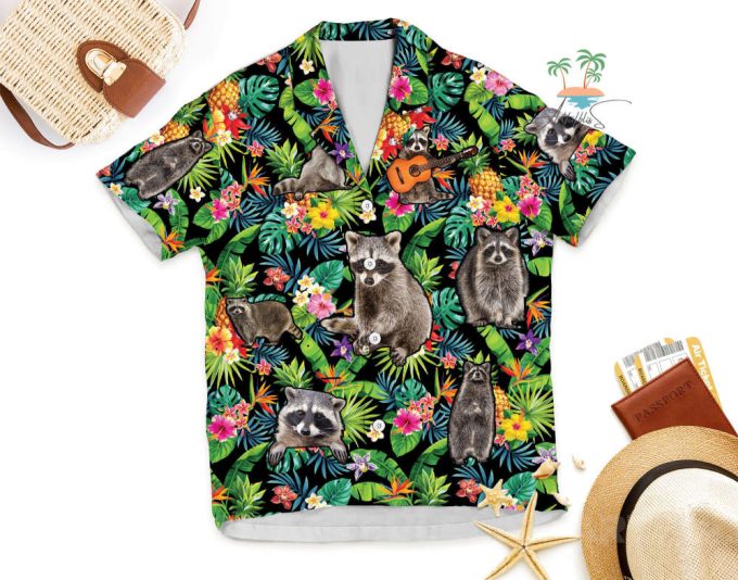 Cute Raccoon Jungle Hawaiian Shirt 6