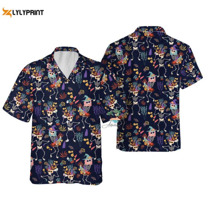 Dia De Los Muertos Skeleton Halloween Hawaiian Shirt 1