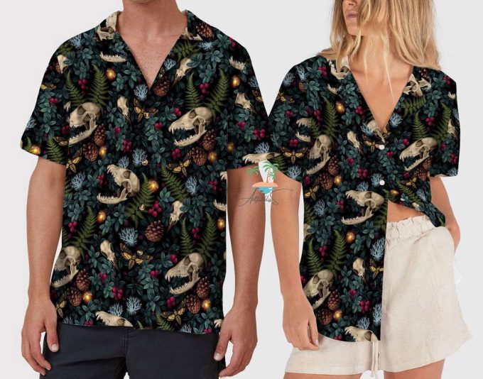 Dinosaur Tropical Palm Hawaiian Shirt 6