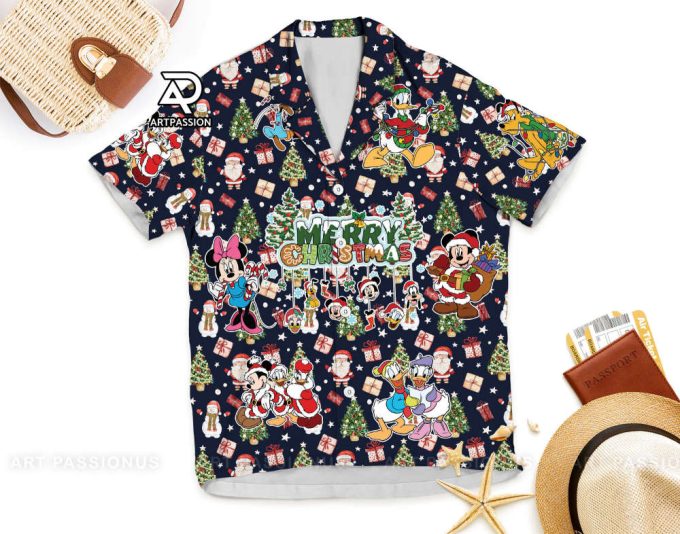 Disney Merry Christmas Hawaiian Shirt, Mickey Minnie Disneyland 6