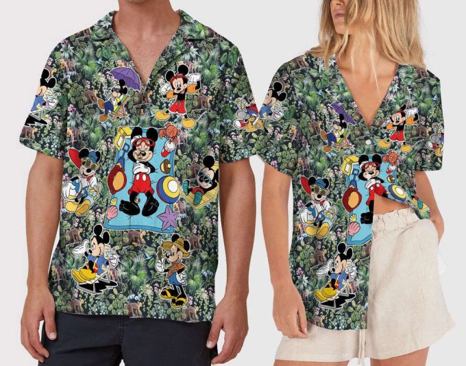 Disney Mickey Aloha Button Up Shirt, Tropical Hawaiian Shirt 2