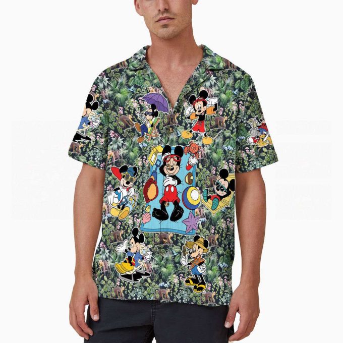 Disney Mickey Aloha Button Up Shirt, Tropical Hawaiian Shirt 7