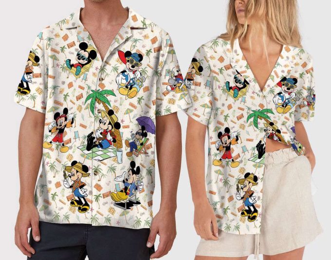 Disney Mickey Beach Button Up Shirt, Tropical Hawaiian Shirt 2