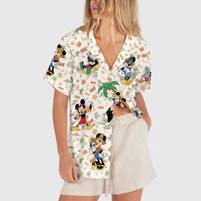 Disney Mickey Beach Button Up Shirt, Tropical Hawaiian Shirt 3