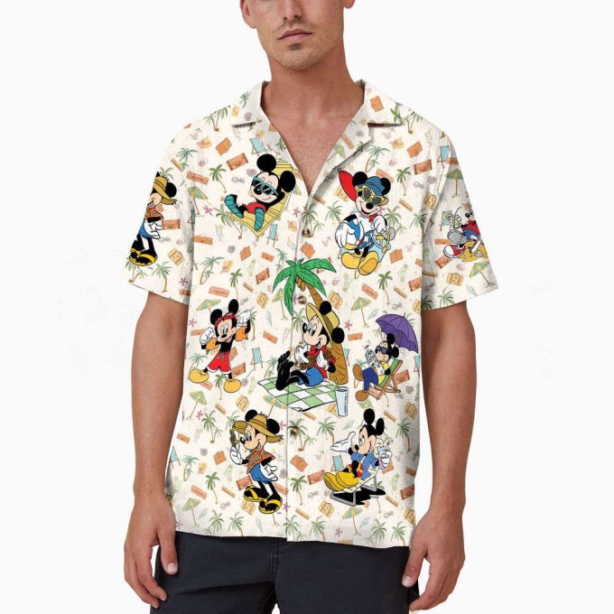 Disney Mickey Beach Button Up Shirt, Tropical Hawaiian Shirt 4