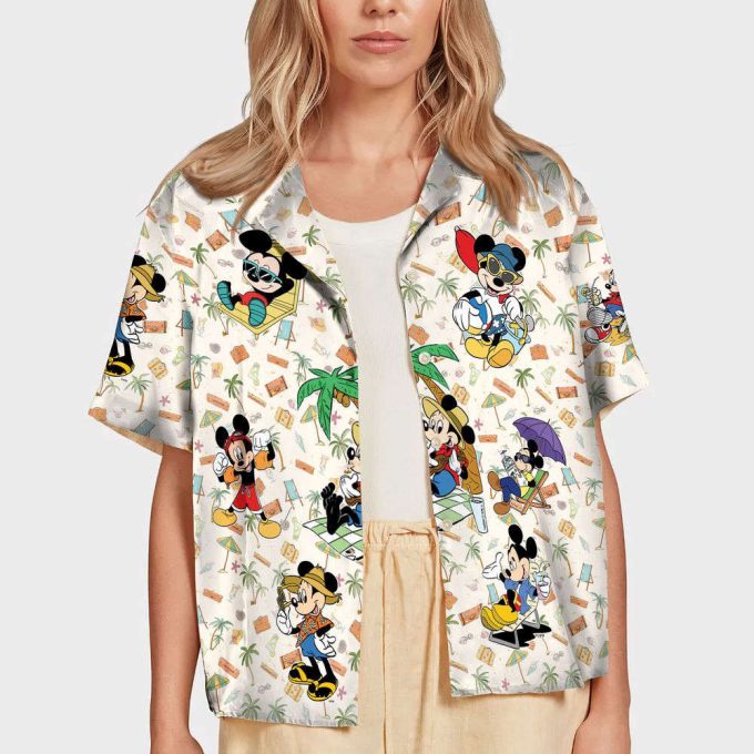 Disney Mickey Beach Button Up Shirt, Tropical Hawaiian Shirt 5