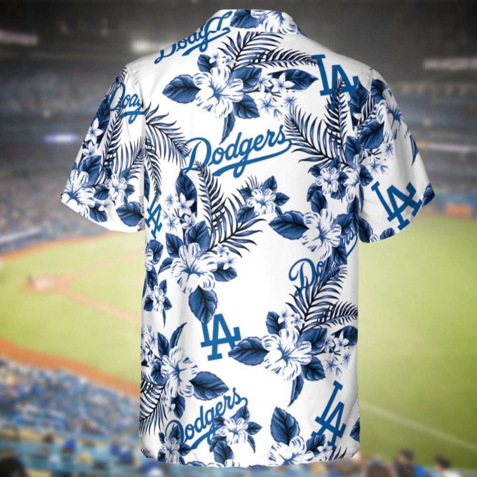 Dodgers Baseball Hawaiian Flowers Pattern, Dodgers Baseball Hawaiian Shirt For Men Women Kids 3