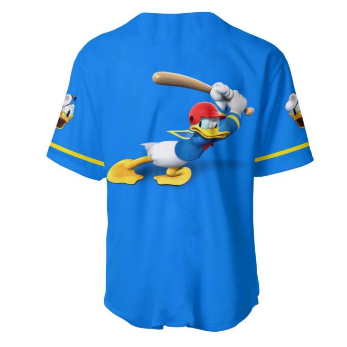 Donald Duck Blue Yellow Jersey, Disney Custom Baseball Jersey 3
