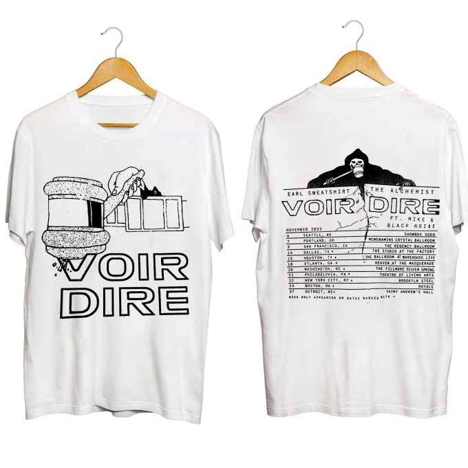 Earl Sweatshirt &Amp; The Alchemist Voir Dire Tour 2023 Shirt: Fan Concert Tee 2