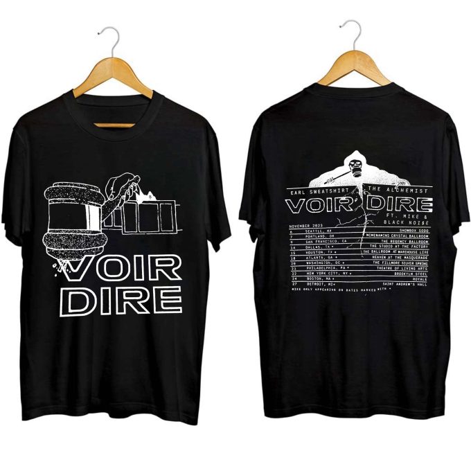 Earl Sweatshirt &Amp;Amp; The Alchemist Voir Dire Tour 2023 Shirt: Fan Concert Tee 1