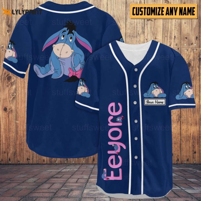 Eeyore Baseball Shirt, Eeyore Shirt, Winnie Pooh Lover, Eeyore Baseball Jersey Shirt 2