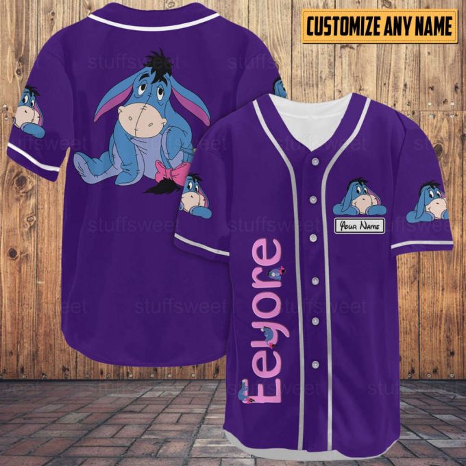 Eeyore Baseball Shirt, Eeyore Shirt, Winnie Pooh Lover, Eeyore Baseball Jersey Shirt 5