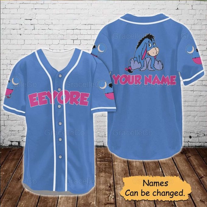 Eeyore Custom Baseball Jersey Shirt, Disney Eeyore Jersey Shirt, Disney Trip Baseball Shirt, Eeyore Donkey Disney Tee, Funny Disney Shirt. 3