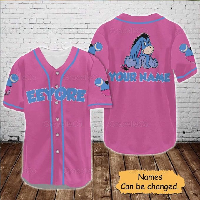 Eeyore Custom Baseball Jersey Shirt, Disney Eeyore Jersey Shirt, Disney Trip Baseball Shirt, Eeyore Donkey Disney Tee, Funny Disney Shirt. 6