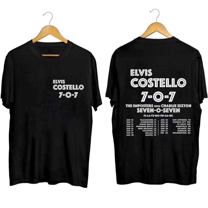 Elvis Costello &Amp;Amp; The Imposters With Charlie Sexton 707 Tour 2024 Shirt, Elvis Costello Fan Shirt, Elvis Costello Tour Shirt, 707 Tour Shirt 1