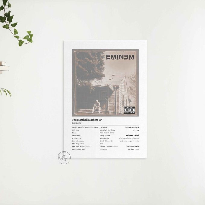 Eminem Poster - The Marshall Mathers Lp Album Cover Poster Print | Eminem Poster, Home Decor 4