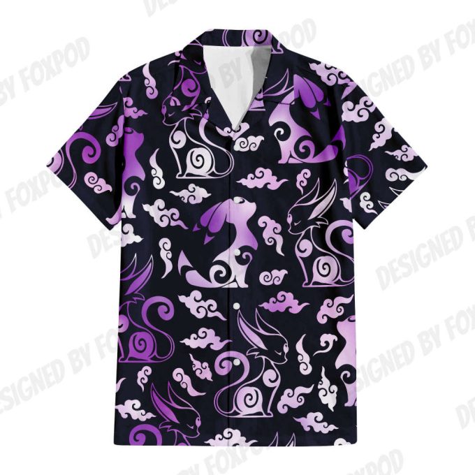 Espeon Umbreon Hawaiian Shirt, Button Up Holiday, Espeon Birthday 5