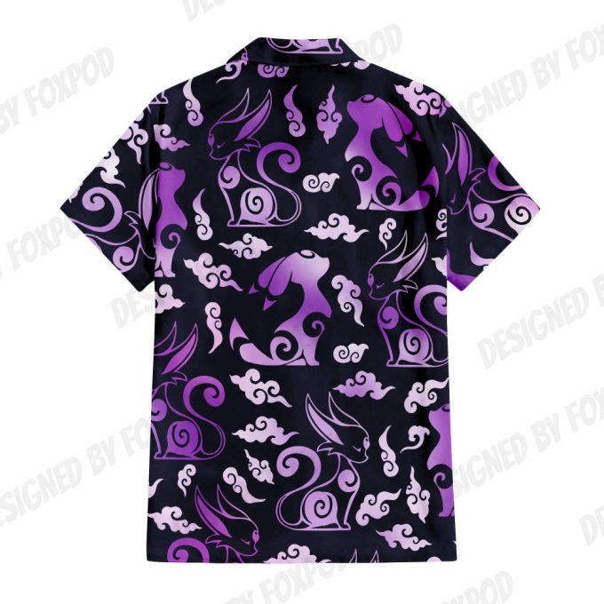 Espeon Umbreon Hawaiian Shirt, Button Up Holiday, Espeon Birthday 6