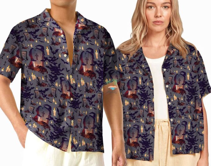 Fall Witch Tomb Halloween Hawaiian Shirt 2