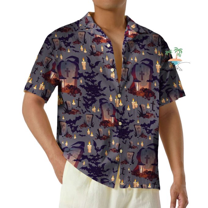 Fall Witch Tomb Halloween Hawaiian Shirt 4