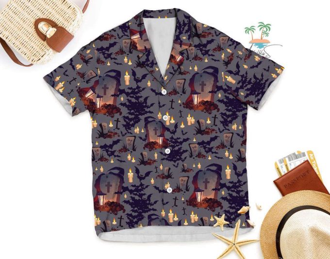 Fall Witch Tomb Halloween Hawaiian Shirt 6