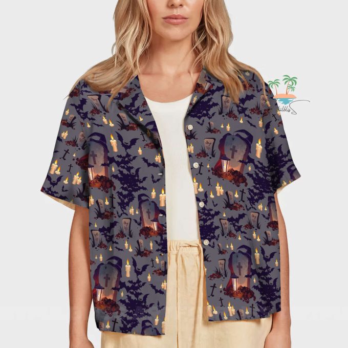 Fall Witch Tomb Halloween Hawaiian Shirt 7