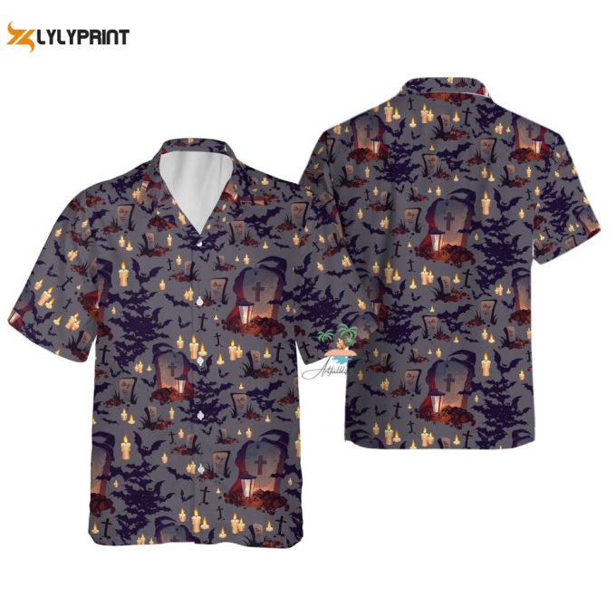 Fall Witch Tomb Halloween Hawaiian Shirt 1