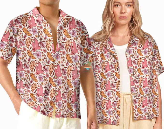 Floral Ghost Halloween Hawaiian Shirt 2