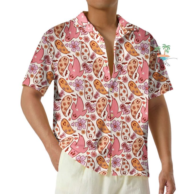 Floral Ghost Halloween Hawaiian Shirt 6