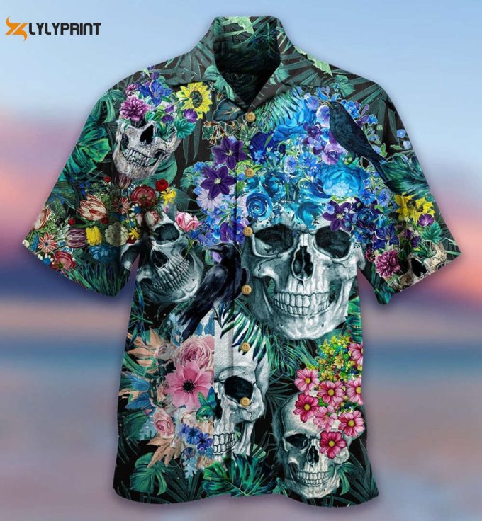 Floral Skull Hawaiian Shirts 1