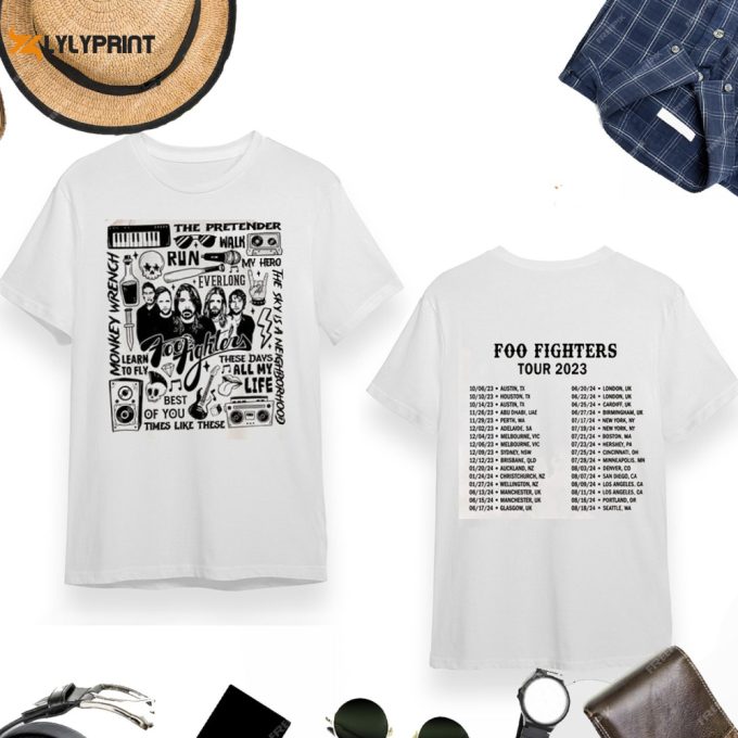 Foo Fighters Tour 2023 - 2024 Shirt Foo Fighters Shirt Everything Or Nothing At Shirt Foo Fighters Gift For Fan Shirts Music Band Gift 1