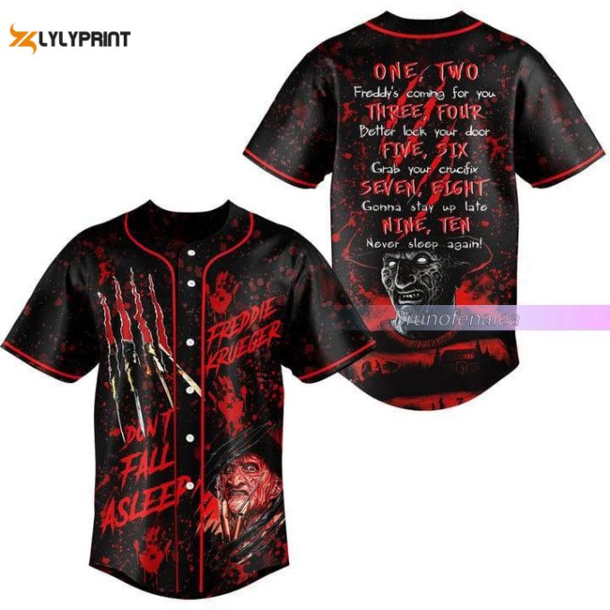Freddy Krueger Baseball Jersey, Horror Movie Shirt 1