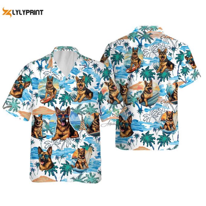 Funny Dog Hawaiian Shirt, Dog Tropical Beach Hawaii Shirts 1